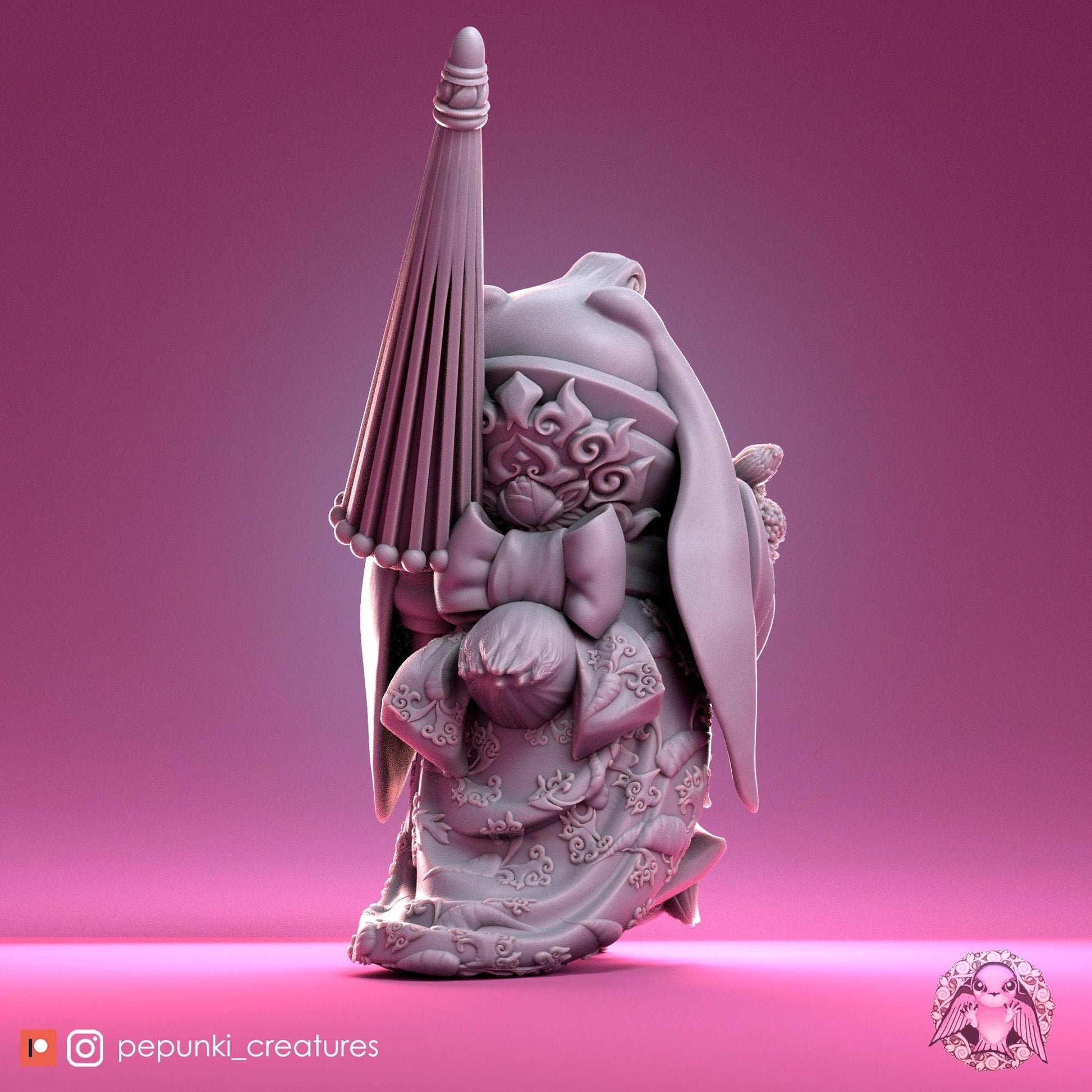 Lady Bunn, Year of the Rabbit | Tabletop or Display Scale | D&D Humblewood TTRPG Miniature | Pepunki Creatures