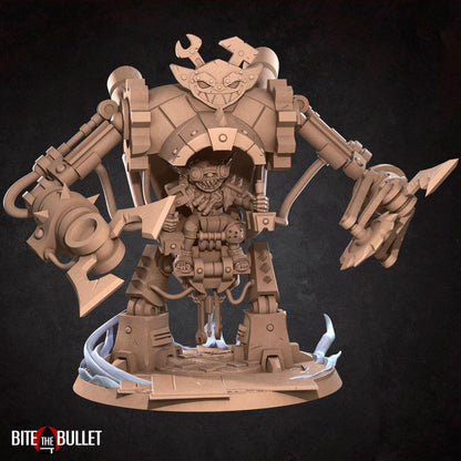 Goblin Mech | TABLETOP SCALE | D&D TTRPG Pathfinder Miniature | Bite the Bullet