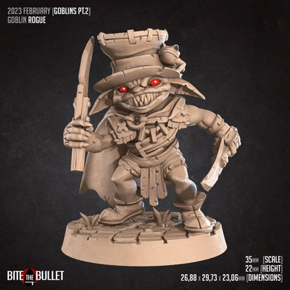 Goblin Rogue | TABLETOP SCALE | D&D TTRPG Pathfinder Miniature | Bite the Bullet
