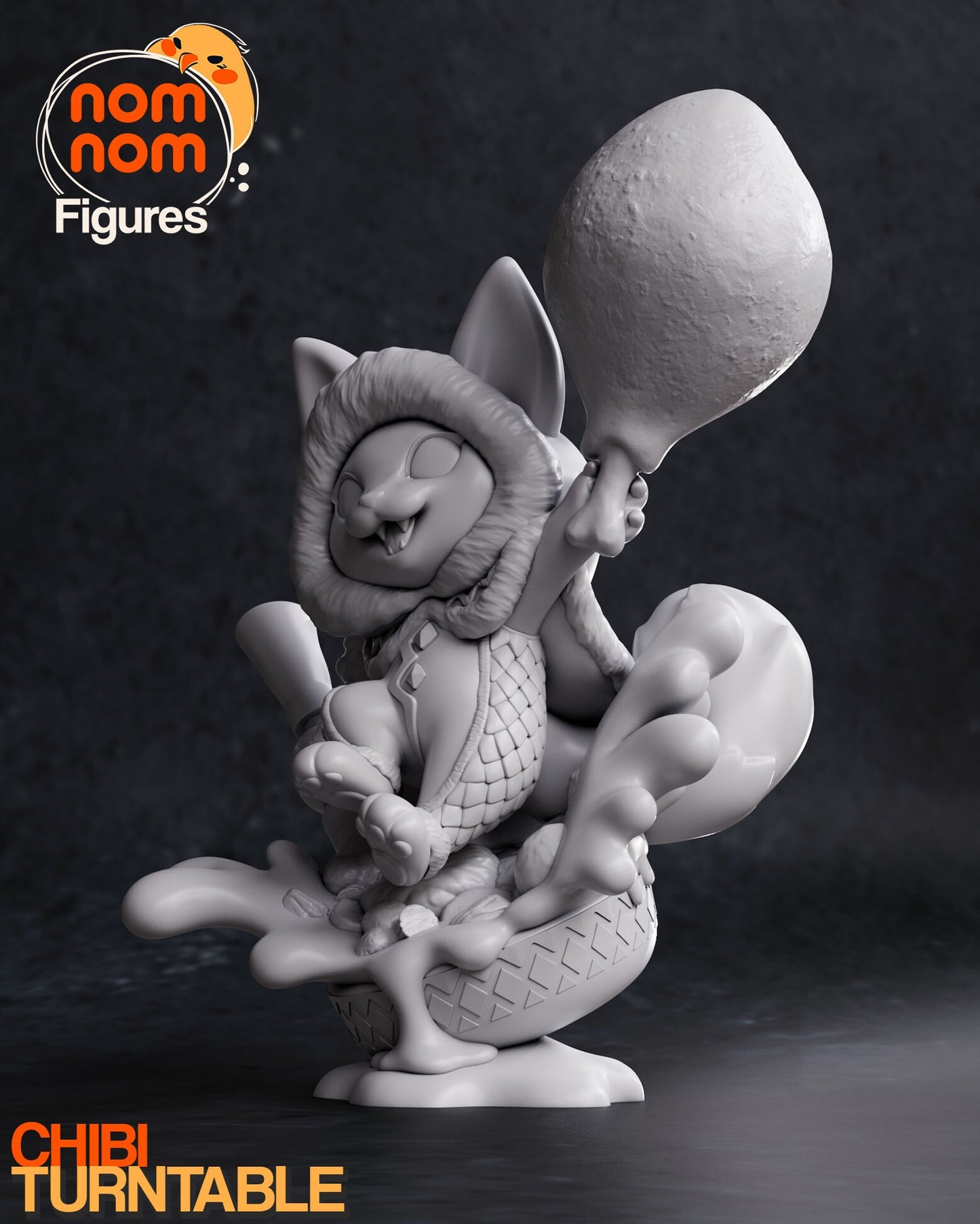Chibi Feline Friend | Resin Garage Kit Figure Game Fan Art | Nomnom Figures