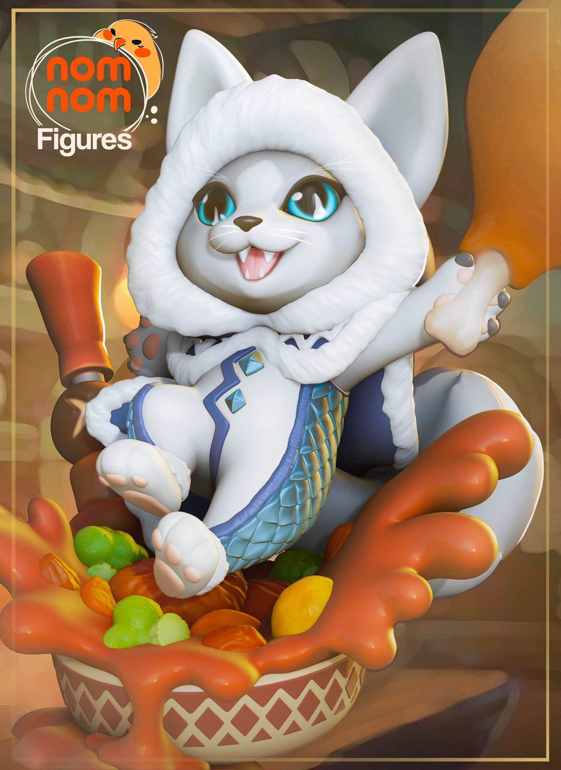Chibi Feline Friend | Resin Garage Kit Figure Game Fan Art | Nomnom Figures