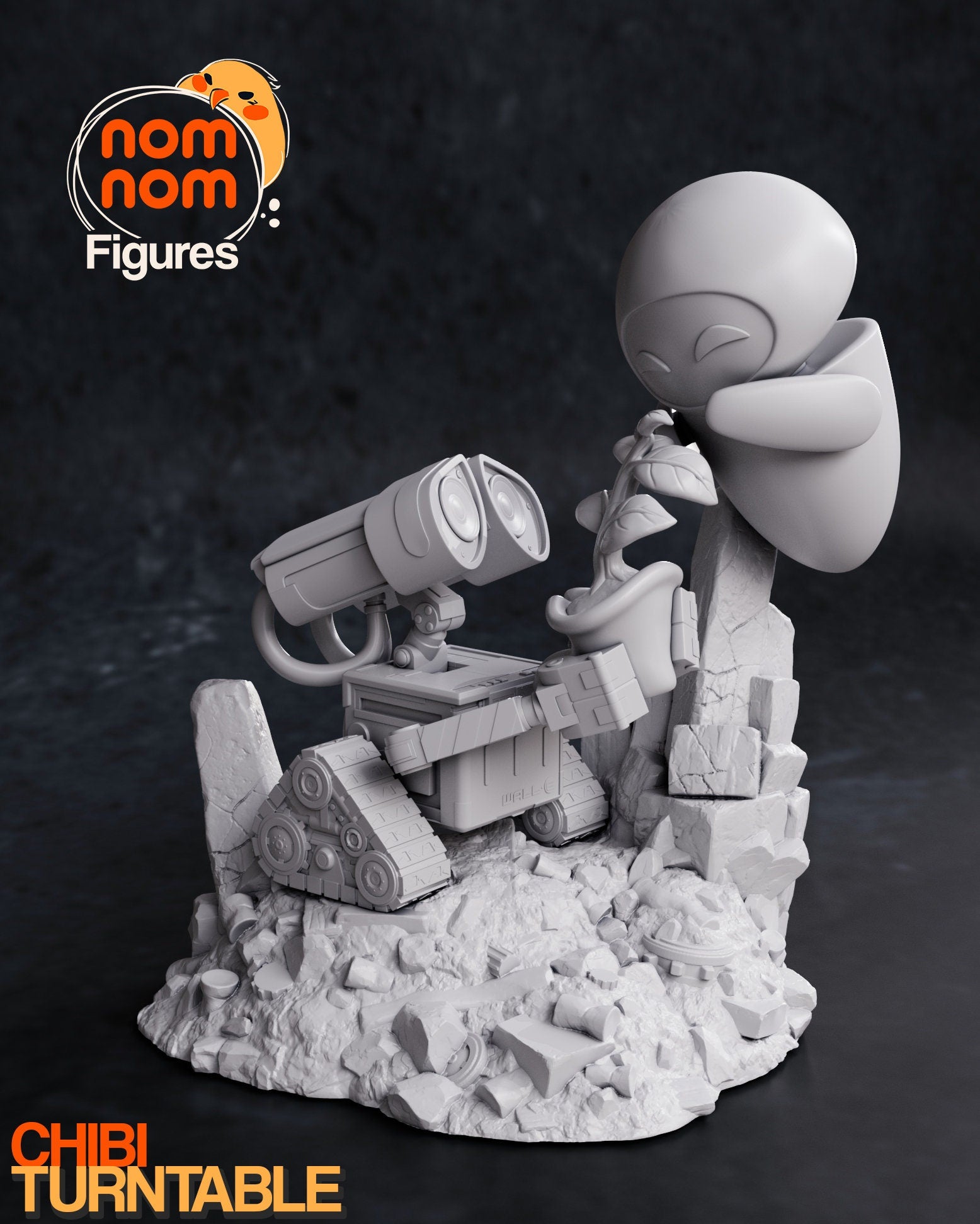 Chibi Robot Love Story | Resin Garage Kit Figure Movie Fan Art | Nomnom Figures