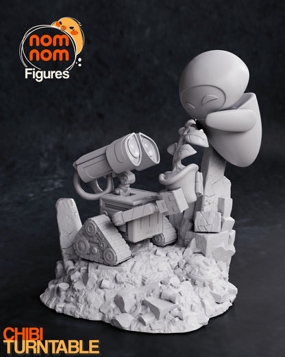 Chibi Robot Love Story | Resin Garage Kit Figure Movie Fan Art | Nomnom Figures
