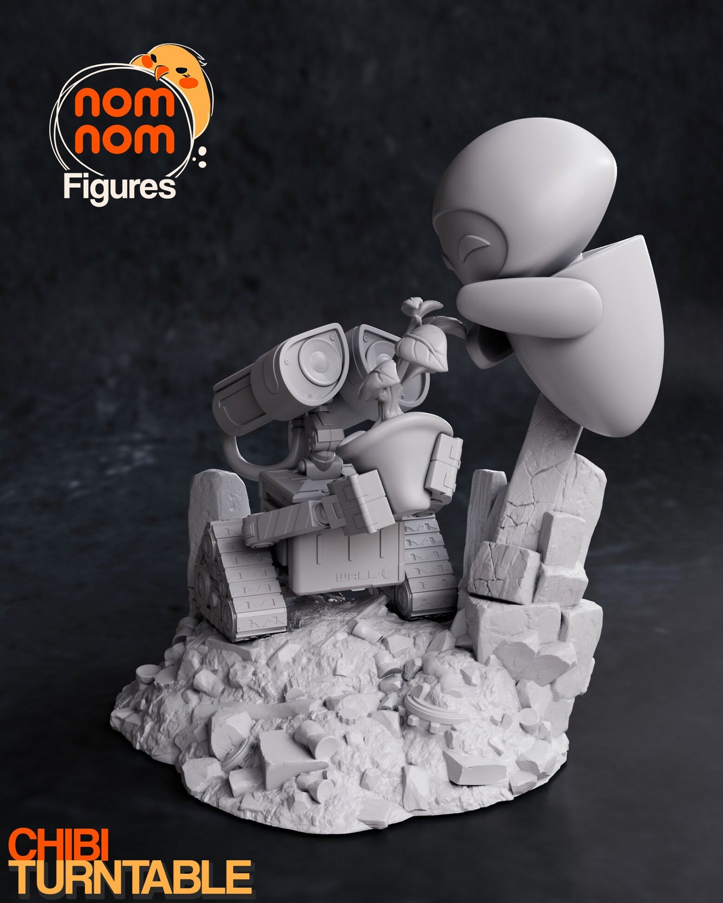 Chibi Robot Love Story | Resin Garage Kit Figure Movie Fan Art | Nomnom Figures