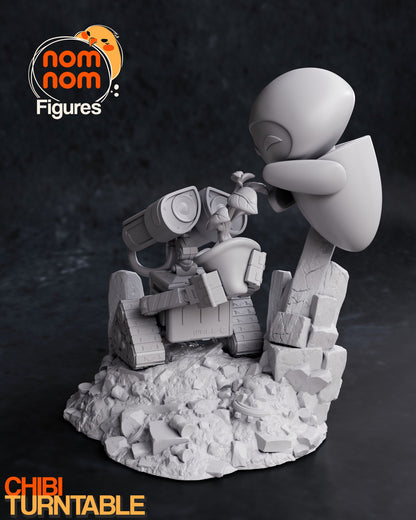 Chibi Robot Love Story | Resin Garage Kit Figure Movie Fan Art | Nomnom Figures