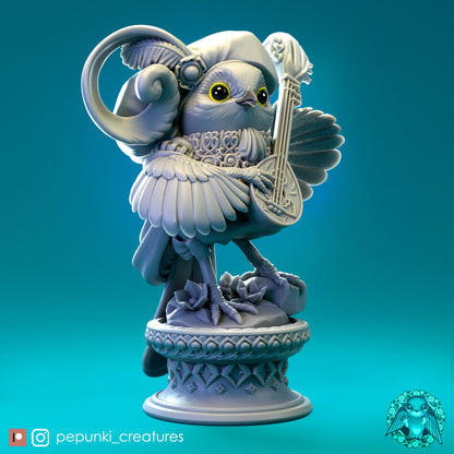 Birb Bard Opolovnik | Tabletop or Display Scale | D&D Humblewood TTRPG Miniature | Pepunki Creatures