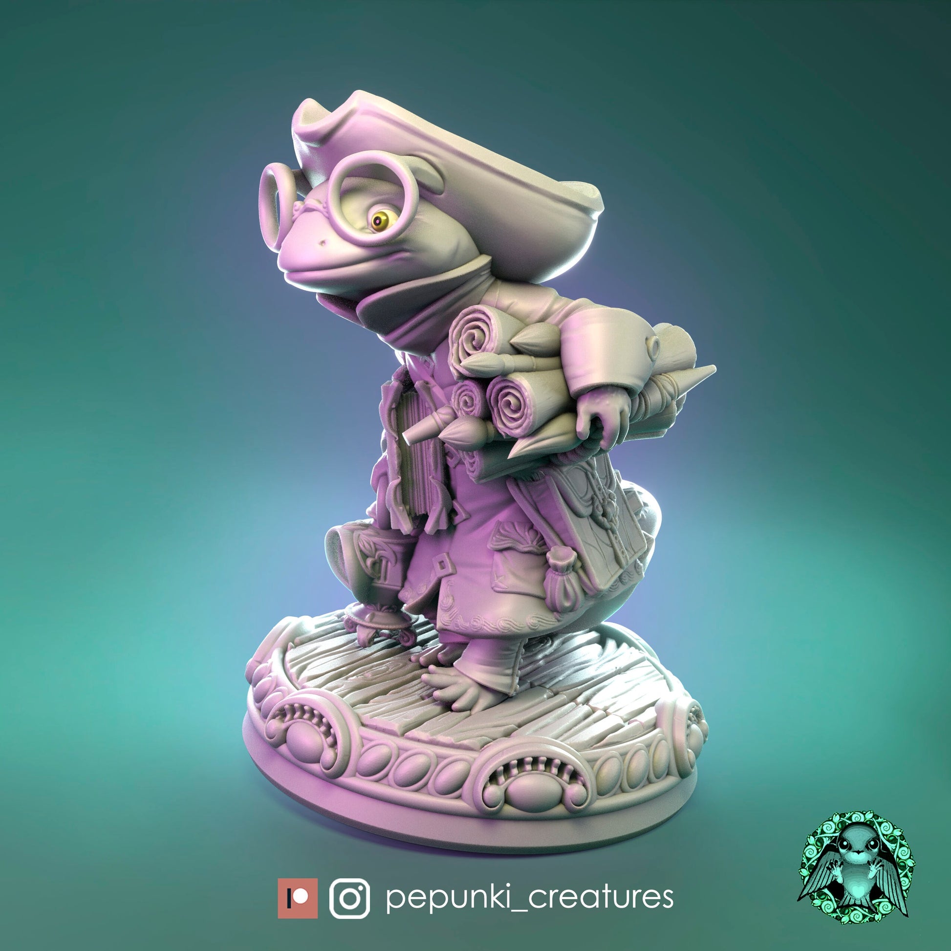 John Newt Scientist | Tabletop or Display Scale | D&D Humblewood TTRPG Miniature | Pepunki Creatures