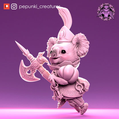 Koala City Guard | Tabletop or Display Scale | D&D Humblewood TTRPG Miniature | Pepunki Creatures