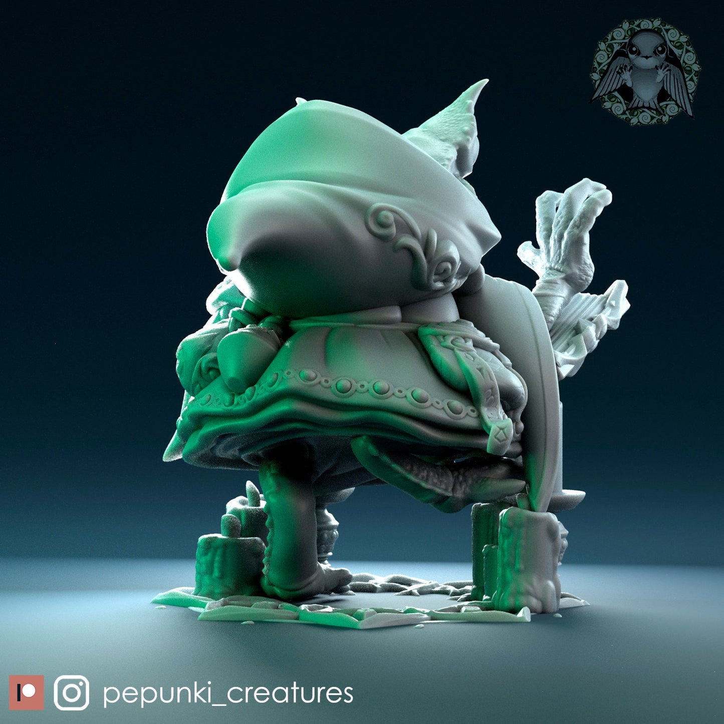 Necromancer Toad | Tabletop or Display Scale | D&D Humblewood TTRPG Miniature | Pepunki Creatures