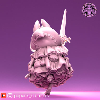 Bunny Rogue, Goldelieve, Hero Rabbit Cute | Tabletop or Display Scale | D&D Humblewood TTRPG Miniature | Pepunki Creatures