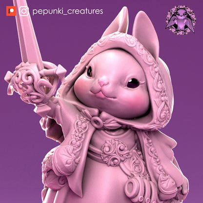 Bunny Rogue, Goldelieve, Hero Rabbit Cute | Tabletop or Display Scale | D&D Humblewood TTRPG Miniature | Pepunki Creatures