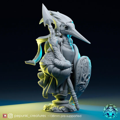 Ukraine Stork Guardian | Tabletop and Display Scale | D&D TTRPG Miniature | Pepunki Creatures