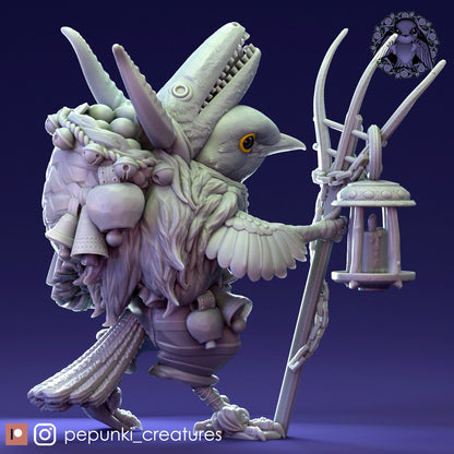 Thrush Druid | Tabletop or Display Scale | D&D Humblewood TTRPG Miniature | Pepunki Creatures