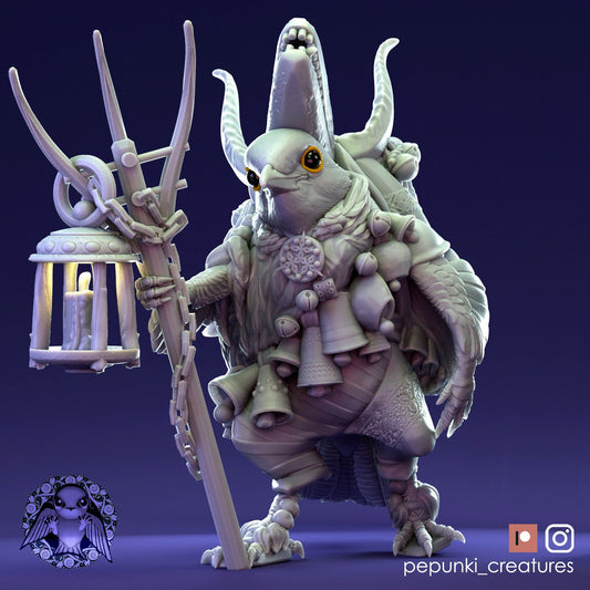 Thrush Druid | Tabletop or Display Scale | D&D Humblewood TTRPG Miniature | Pepunki Creatures