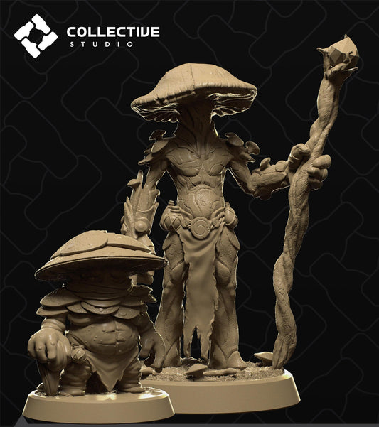 Myconids, Mushroom Fungus People | Tabletop Gaming Minis or Display Figures | Collective Studio