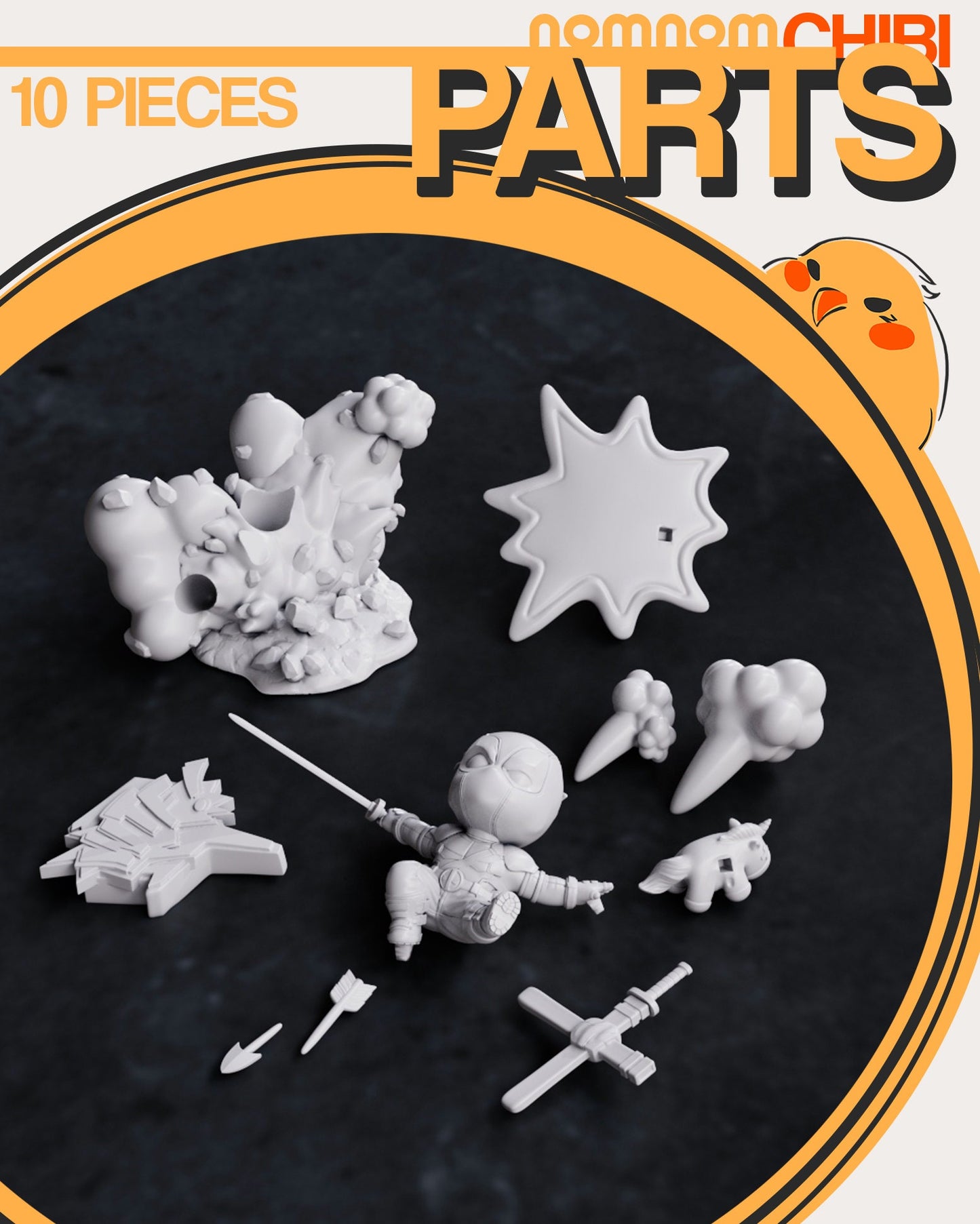 Chibi Mouthy Merc | Resin Garage Kit Figure Movie Comic Fan Art | Nomnom Figures