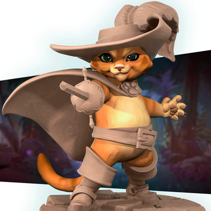 Cat Kitty Catfolk Duelist | TABLETOP SCALE | TTRPG Miniature | Bite the Bullet