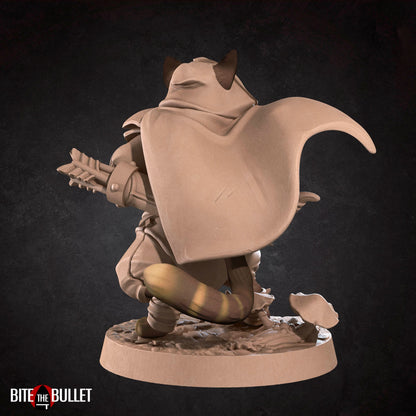 Cat Archer | TABLETOP SCALE | TTRPG Miniature | Bite the Bullet | Unpainted, Unplated Resin 8k