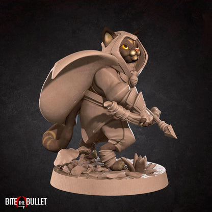Cat Archer | TABLETOP SCALE | TTRPG Miniature | Bite the Bullet | Unpainted, Unplated Resin 8k