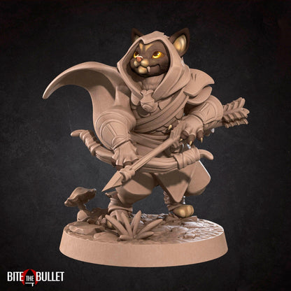 Cat Archer | TABLETOP SCALE | TTRPG Miniature | Bite the Bullet | Unpainted, Unplated Resin 8k