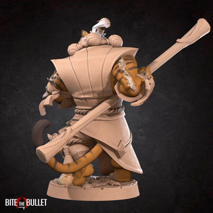 Tabaxi Monk | TABLETOP SCALE | TTRPG Miniature | Bite the Bullet | Unpainted, Unplated Resin 8k