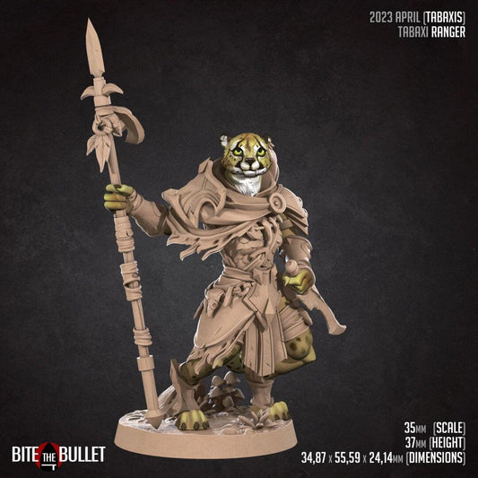 Tabaxi Ranger | TABLETOP SCALE | TTRPG Miniature | Bite the Bullet | Unpainted, Unplated Resin 8k