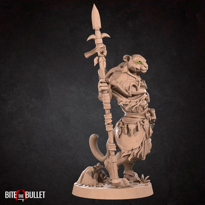 Tabaxi Ranger | TABLETOP SCALE | TTRPG Miniature | Bite the Bullet | Unpainted, Unplated Resin 8k