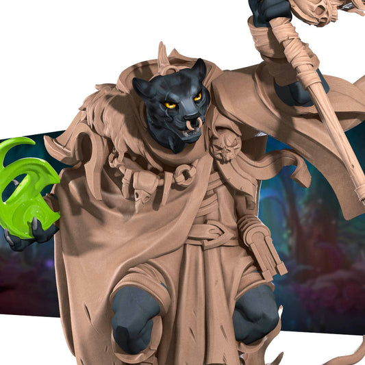 Tabaxi Warlock | TABLETOP SCALE | TTRPG Miniature | Bite the Bullet | Unpainted, Unplated Resin 8k