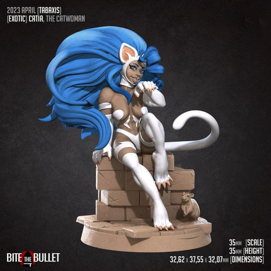 Exotic Catia Cat Girl | Pinup SFW NSFW Model Miniature | Bite the Bullet