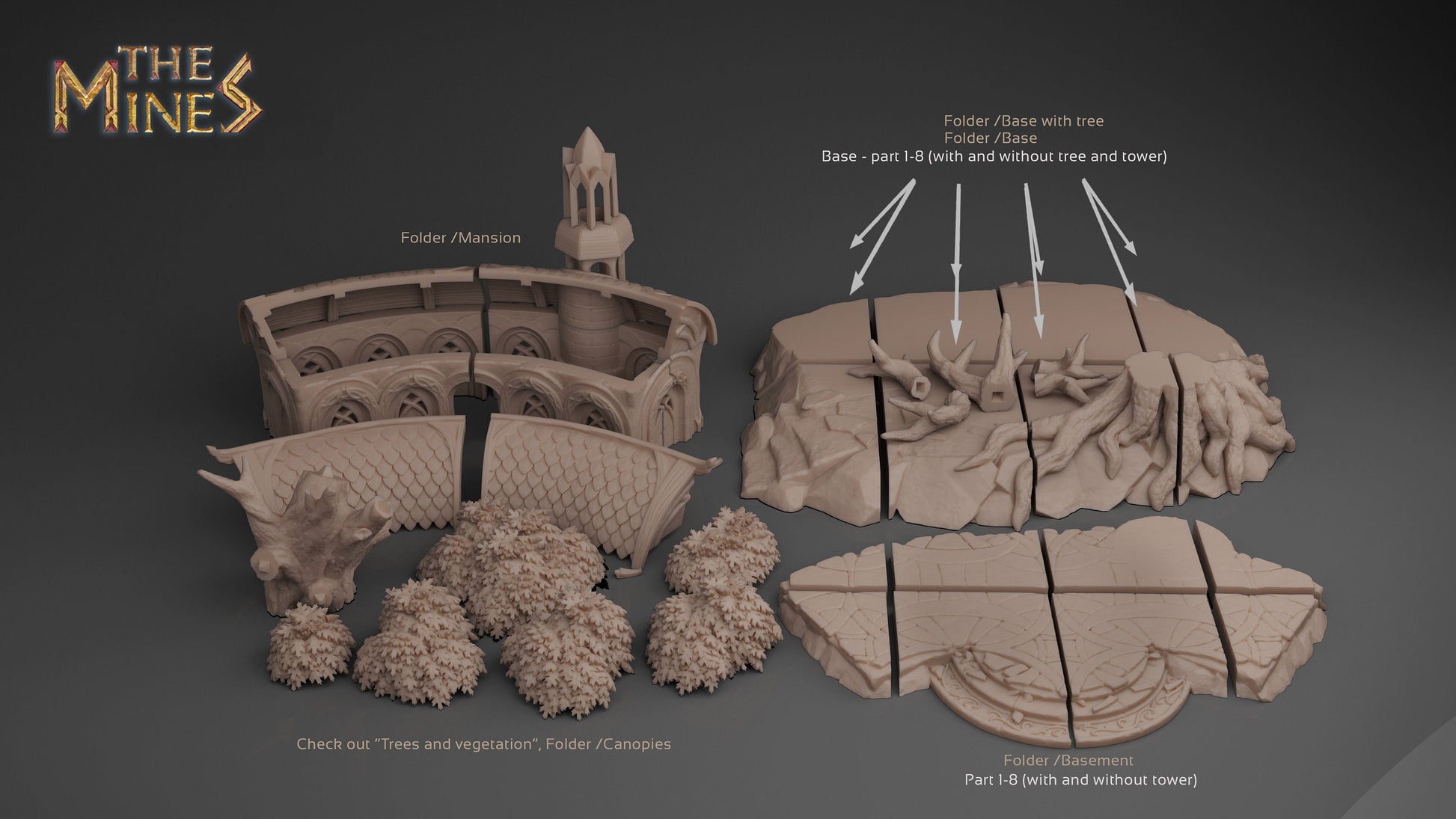 Elven Mansion | D&D TTRPG Playable 3D Printed Building | The Mines