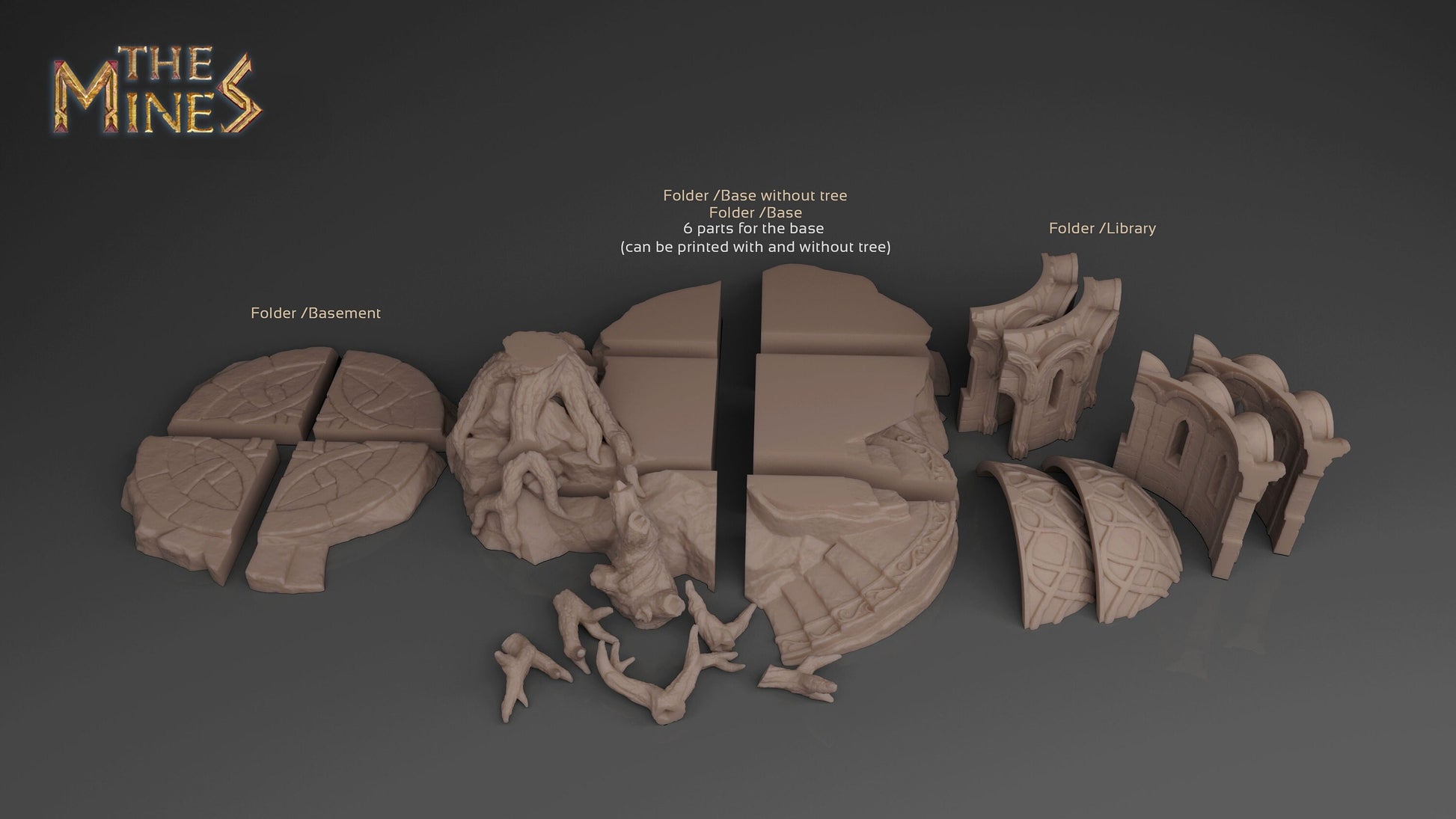 Elven Library | D&D TTRPG Playable 3D Printed Building | The Mines