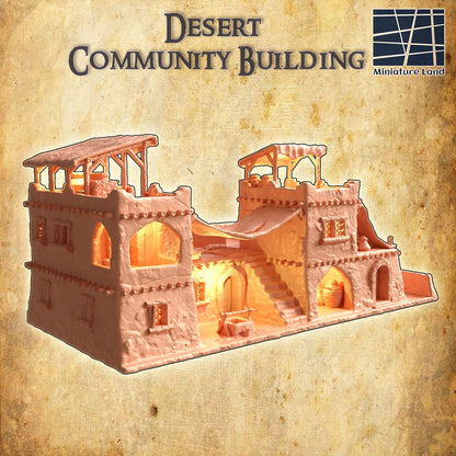Desert Community Building | D&D TTRPG Playable 3D Printed Building | MiniatureLand