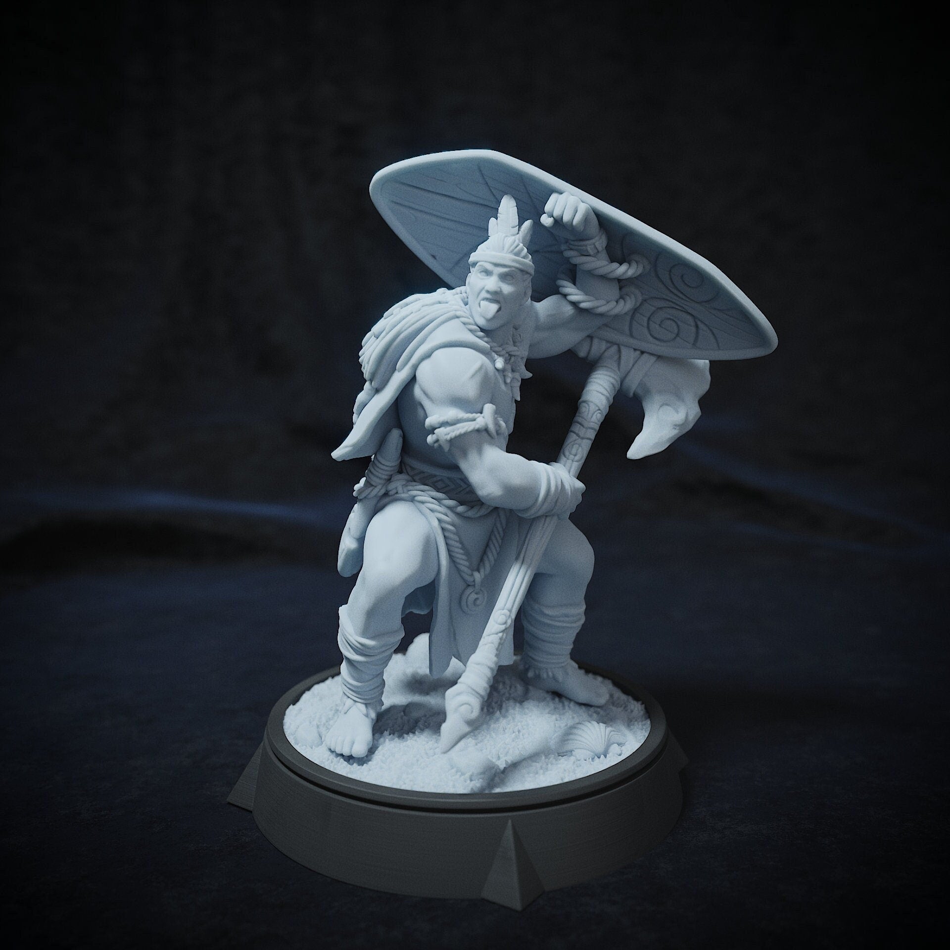Koa the Champion, Village Warrior | Tabletop or Display Scale | TTRPG D&D Miniature | Cripta Studios