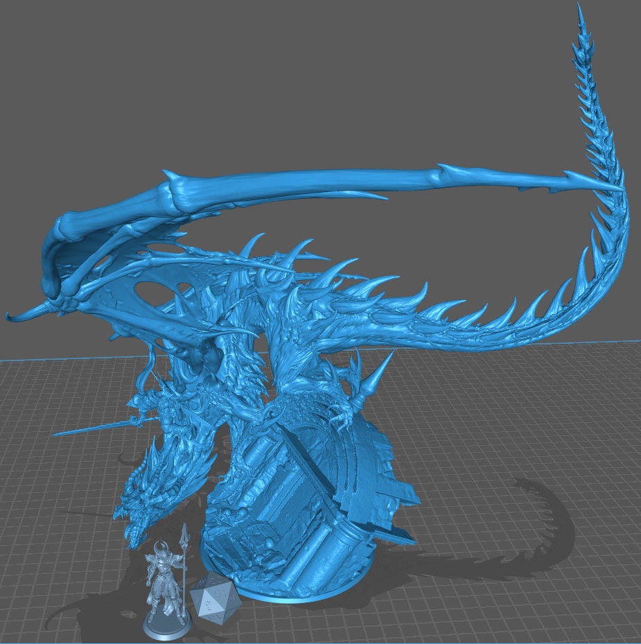 Cursed Dragon with Rider | TABLETOP SCALE | D&D TTRPG Dragon Miniature | Rescale Miniatures