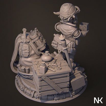Alvynn the Alchemist Pose 1 | Garage Resin Kit Statue | D&D TTRPG Fantasy Miniature | Nerikson