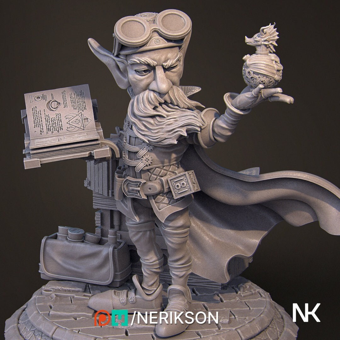 Alvynn the Alchemist Pose 2 | Garage Resin Kit Statue | D&D TTRPG Fantasy Miniature | Nerikson