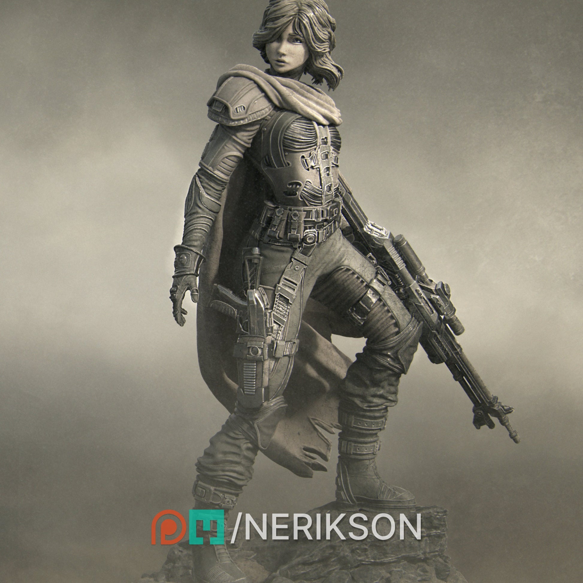 Alyara the Traveler, Spacer | Garage Resin Kit Statue | Scifi Miniature | Nerikson