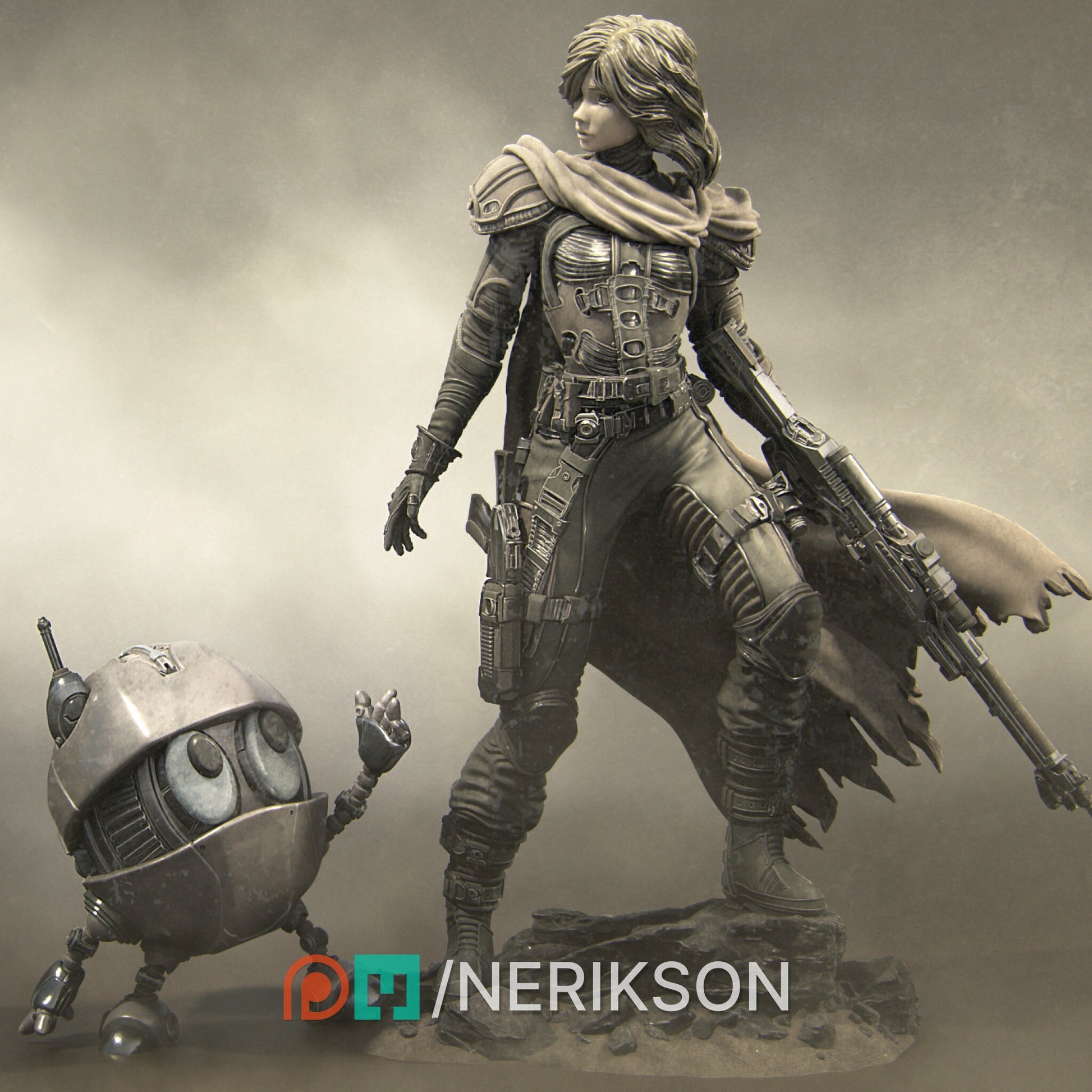 Alyara the Traveler, Spacer | Garage Resin Kit Statue | Scifi Miniature | Nerikson