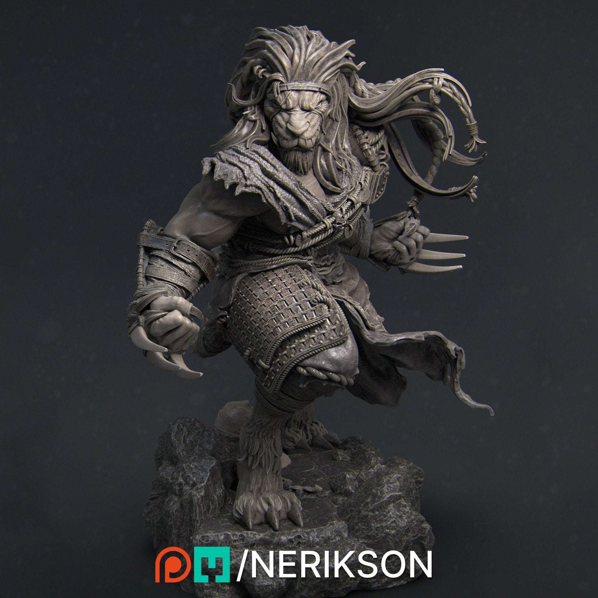 Azat, Way of the Long Death Monk | Garage Resin Kit Statue | D&D TTRPG Fantasy Miniature | Nerikson