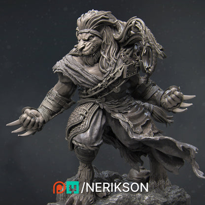 Azat, Way of the Long Death Monk | Garage Resin Kit Statue | D&D TTRPG Fantasy Miniature | Nerikson