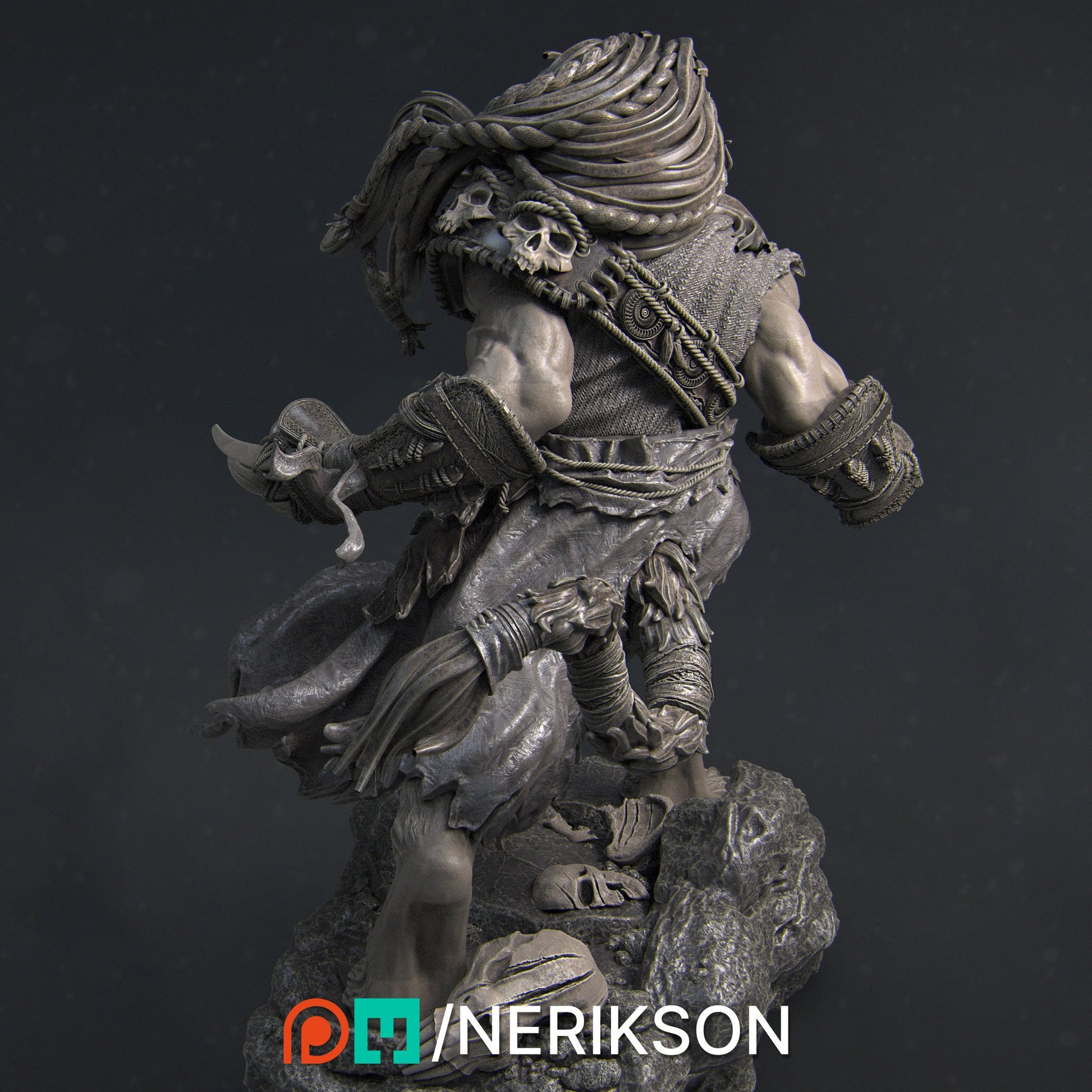 Azat, Way of the Long Death Monk | Garage Resin Kit Statue | D&D TTRPG Fantasy Miniature | Nerikson