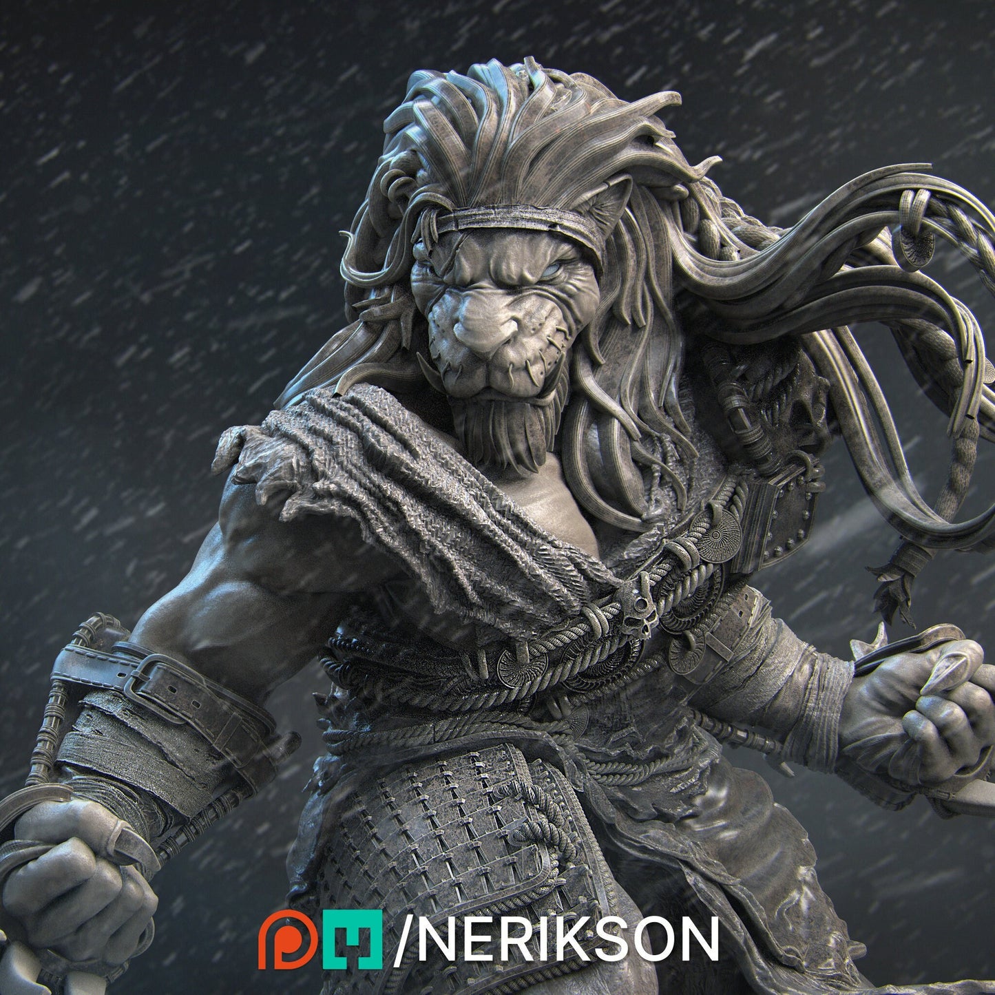 Azat, Way of the Long Death Monk | Garage Resin Kit Statue | D&D TTRPG Fantasy Miniature | Nerikson