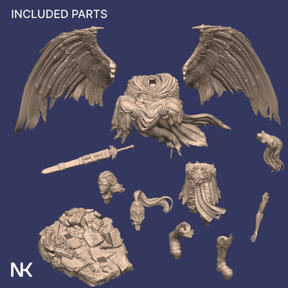 Ishim the Fallen Celestial | Garage Resin Kit Statue | D&D TTRPG Fantasy Miniature | Nerikson