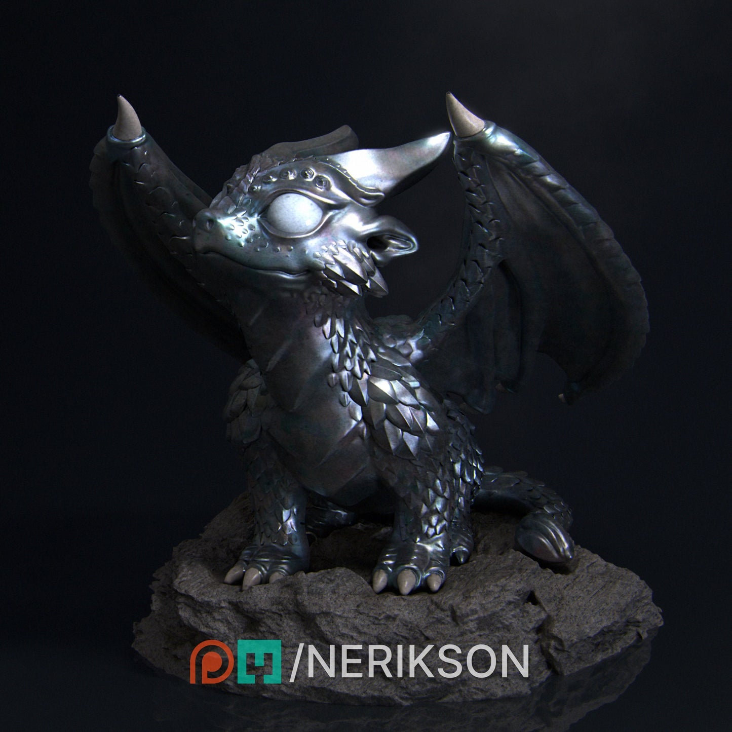 Kaida the Little Dragon | DISPLAY SCALE | D&D TTRPG Fantasy Miniature | Nerikson