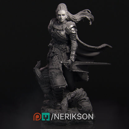 Kalia the Monster Hunter | Tabletop Gaming Mini or Display Figure | D&D TTRPG Fantasy Miniature | Nerikson