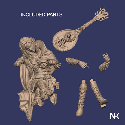 Lisa the Bard | Resin Garage Kit Sculpture D&D Fantasy Statue | Nerikson