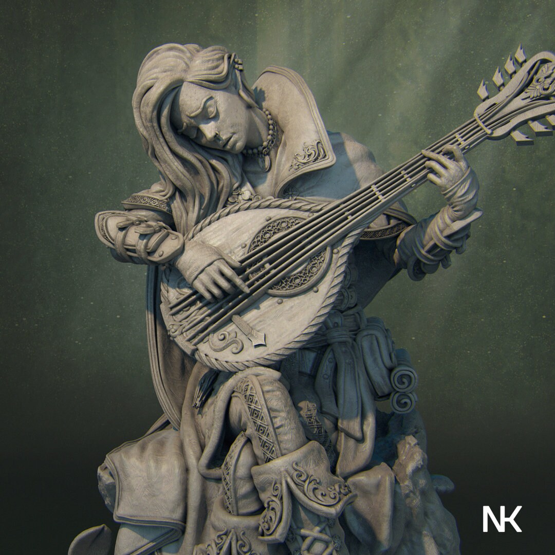 Lisa the Bard | Resin Garage Kit Sculpture D&D Fantasy Statue | Nerikson