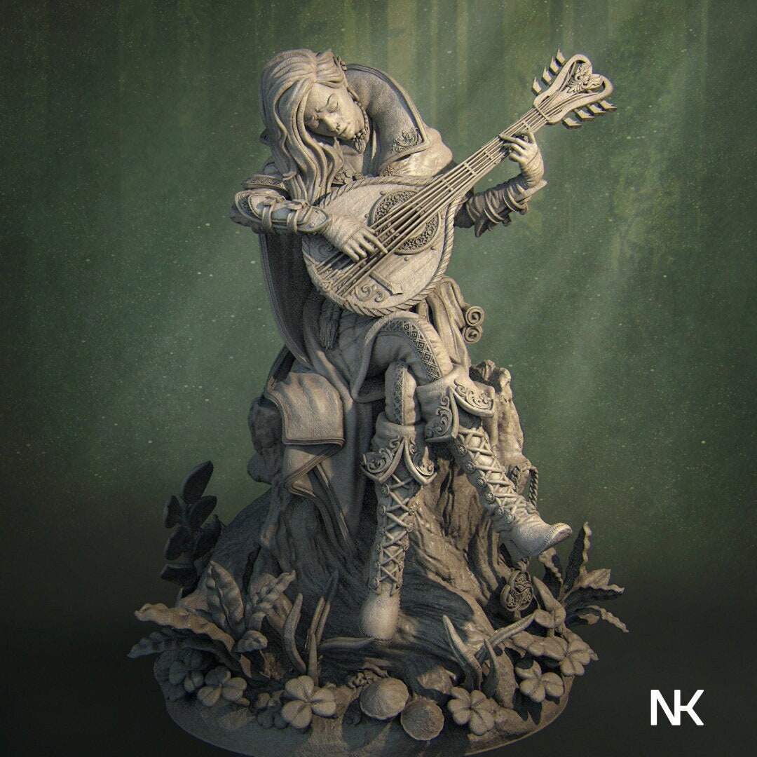 Lisa the Bard | Resin Garage Kit Sculpture D&D Fantasy Statue | Nerikson