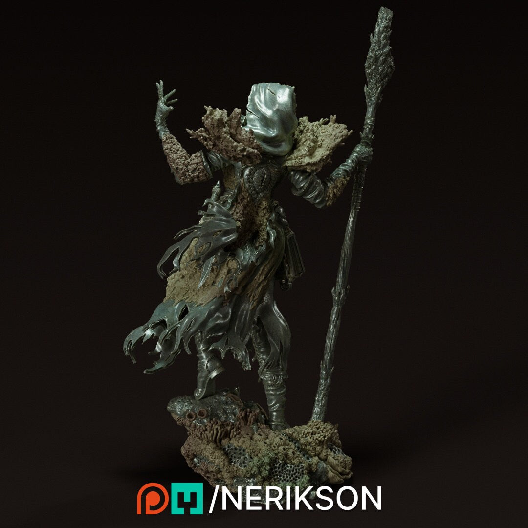 Yelhana Fathomless Warlock Sea Ocean Deep | Garage Resin Kit Statue | D&D TTRPG Fantasy Miniature | Nerikson