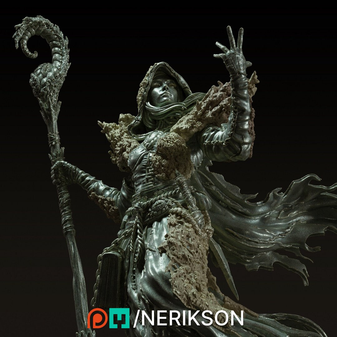Yelhana Fathomless Warlock Sea Ocean Deep | Garage Resin Kit Statue | D&D TTRPG Fantasy Miniature | Nerikson